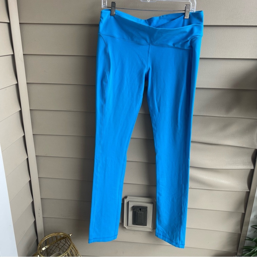 Lululemon EUC Peacock Blue Crossover Straight Leg Leggings size 12